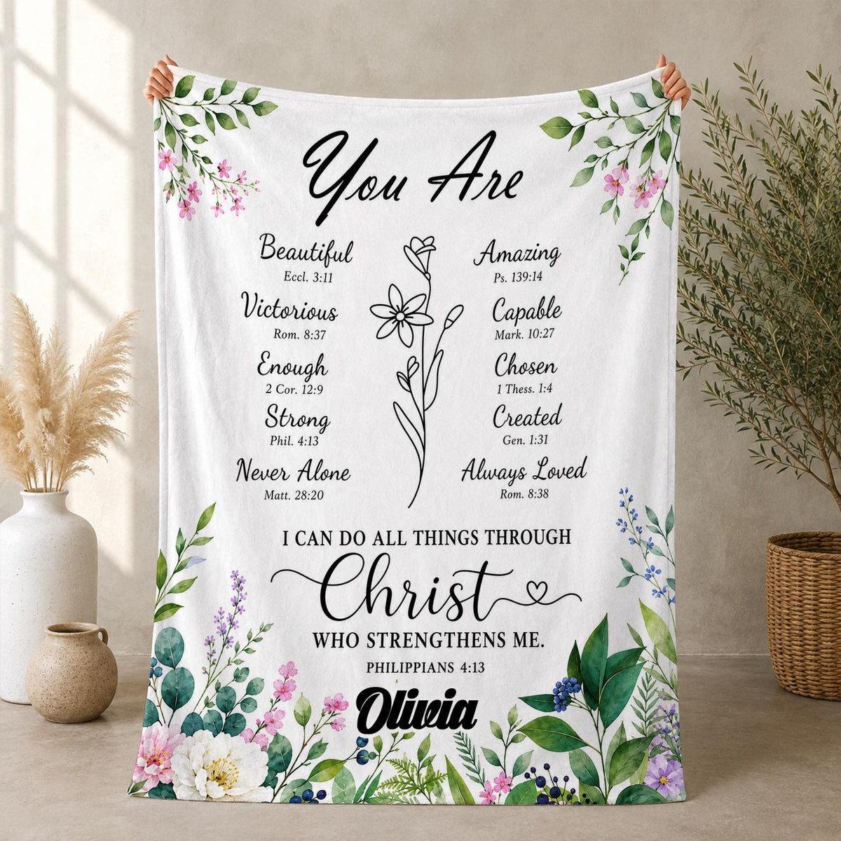Christian Gifts for Women Blanket, Inspirational Religious Present-Faith Jesus God Bible Verse Gift