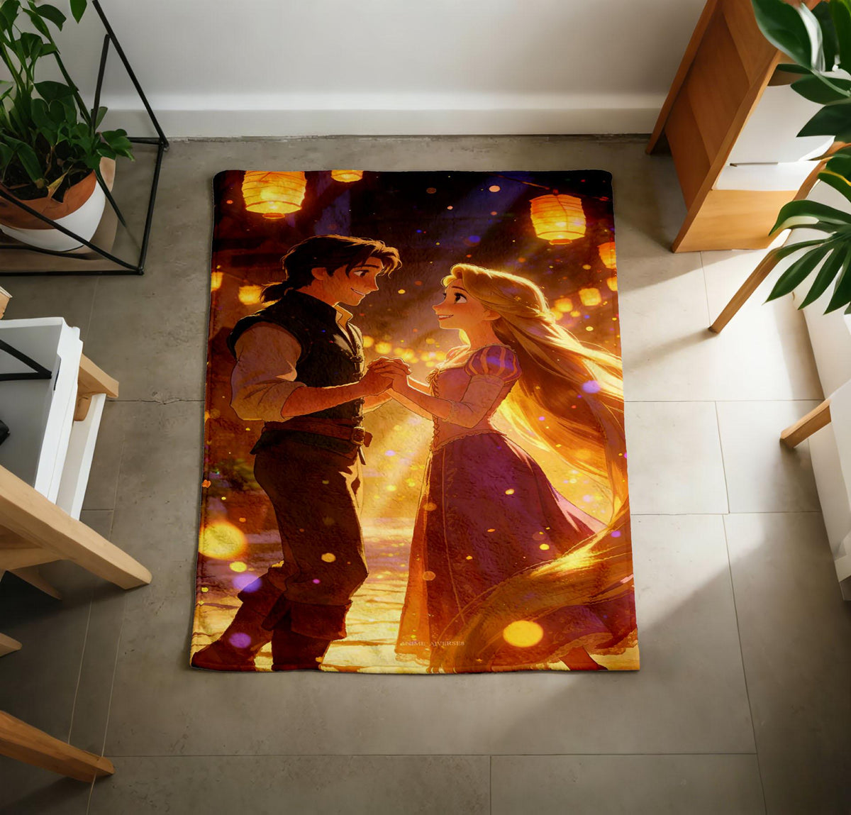 Tangled Rapunzel Blanket Soft Throw, Princess Rapunzel Fan Gift, Cozy Cartoon Home Decor