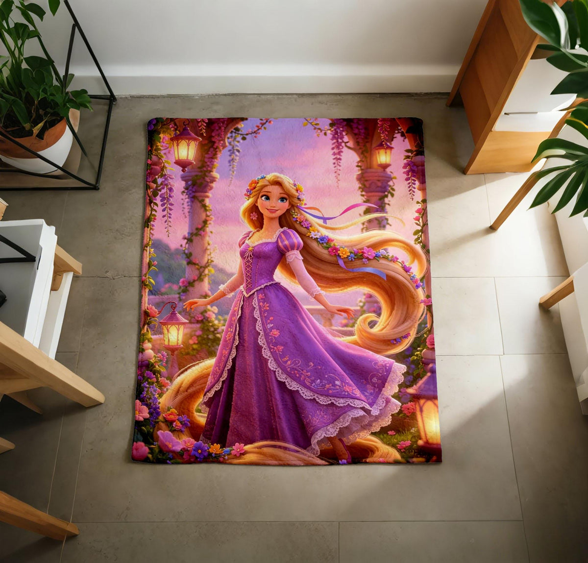 Tangled Rapunzel Throw Blanket Soft Throw, Fairy Tale Home Decor, Holiday Gift Idea