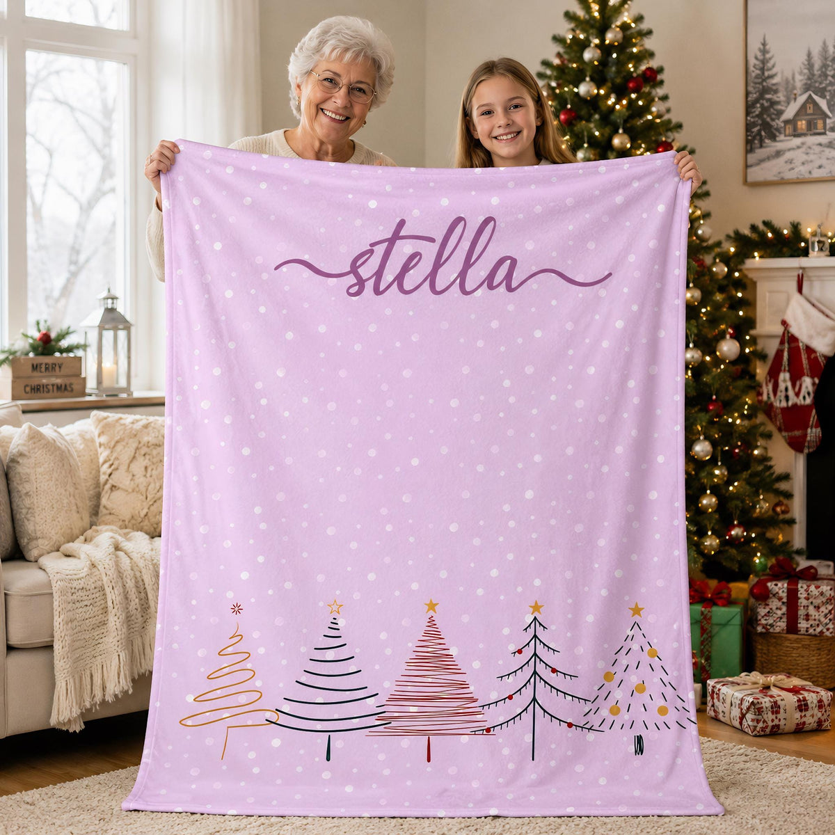 Personalized Christmas Blanket,Cozy Family Flannel Throw,Custom Name Blanket,Best Cute Christmas Idea,Winter Home Decor,Xmas Throw Blanket