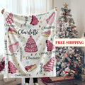 Personalized Christmas Blanket Family, Christmas Gift, Family Name Blanket for Xmas, Christmas Woven Blanket, Xmas Decoration Family Gift