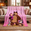 Personalized Big Bear and Little Girl Blanket, Custom Toddler Throw, Cozy Fall Gift for Niece, Halloween Kids Woodland Bedding