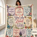 Christian Bible Verse Blanket, You Are Loved by God Throw, Faith Scripture Floral Blanket, Inspirational Religious Gift for Women
