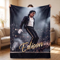 Personalized 80s Pop Star Blanket, Custom Name Retro Music Legend Throw, Superstar Stage Performance Fleece, Gift for Music Lover