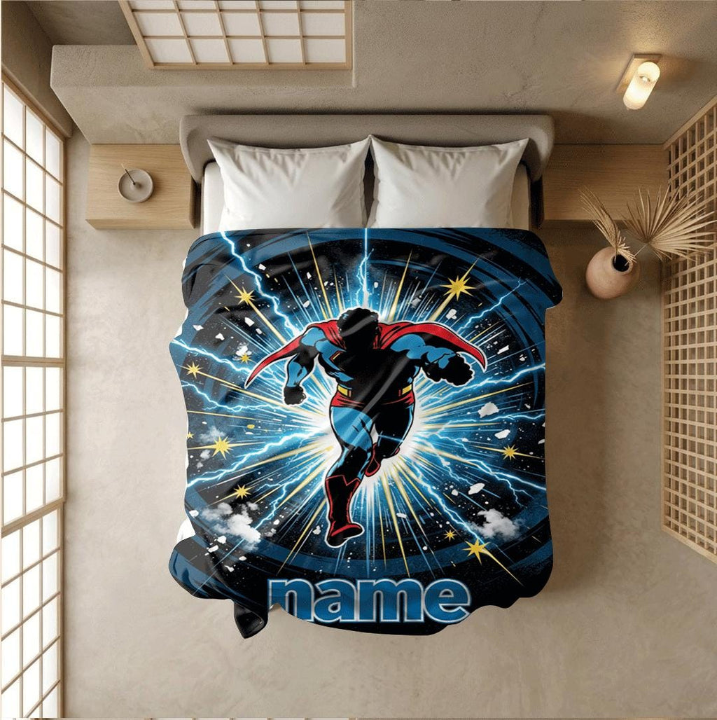 Superman print single blanket lightweight hotel blanket pet blanket Customized name winter warm blankets anniversary gift