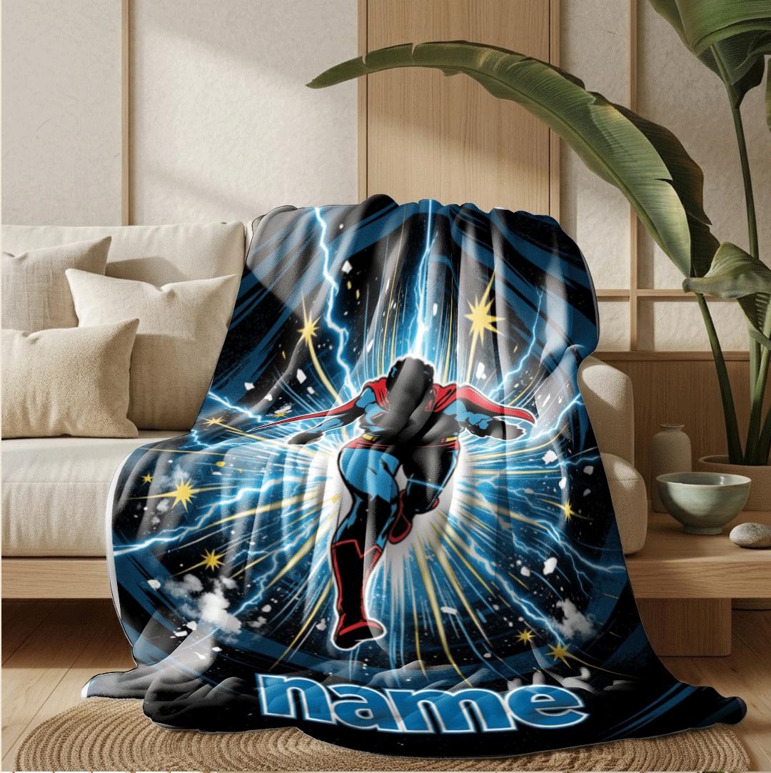 Superman print single blanket lightweight hotel blanket pet blanket Customized name winter warm blankets anniversary gift