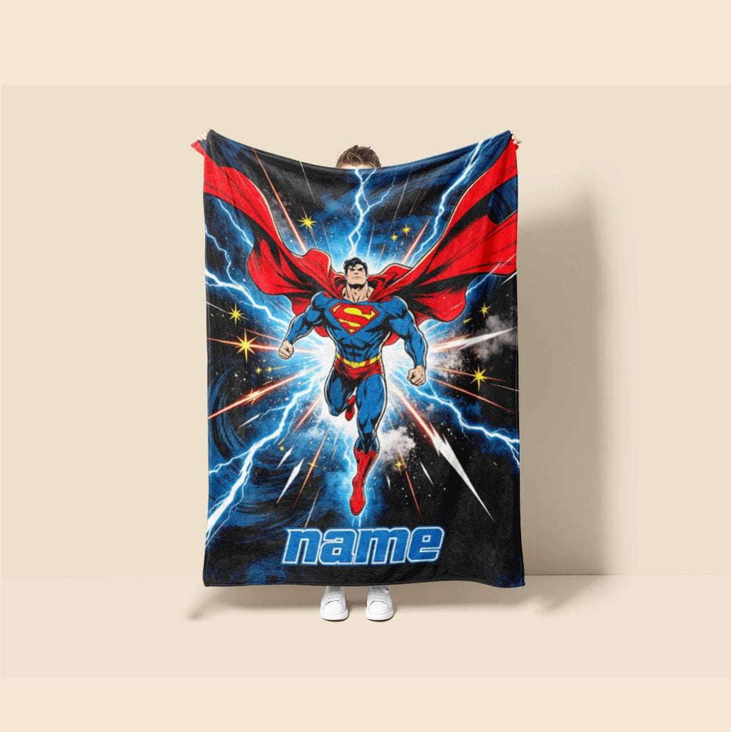 Superman print single blanket cute portable blanket kid blanket Customized name sofa blankets birthday gift