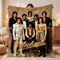 Michael Jackson Personalized Pop Star Eras Blanket, Custom Name Retro Music Legend Throw, Gift for Music Lover