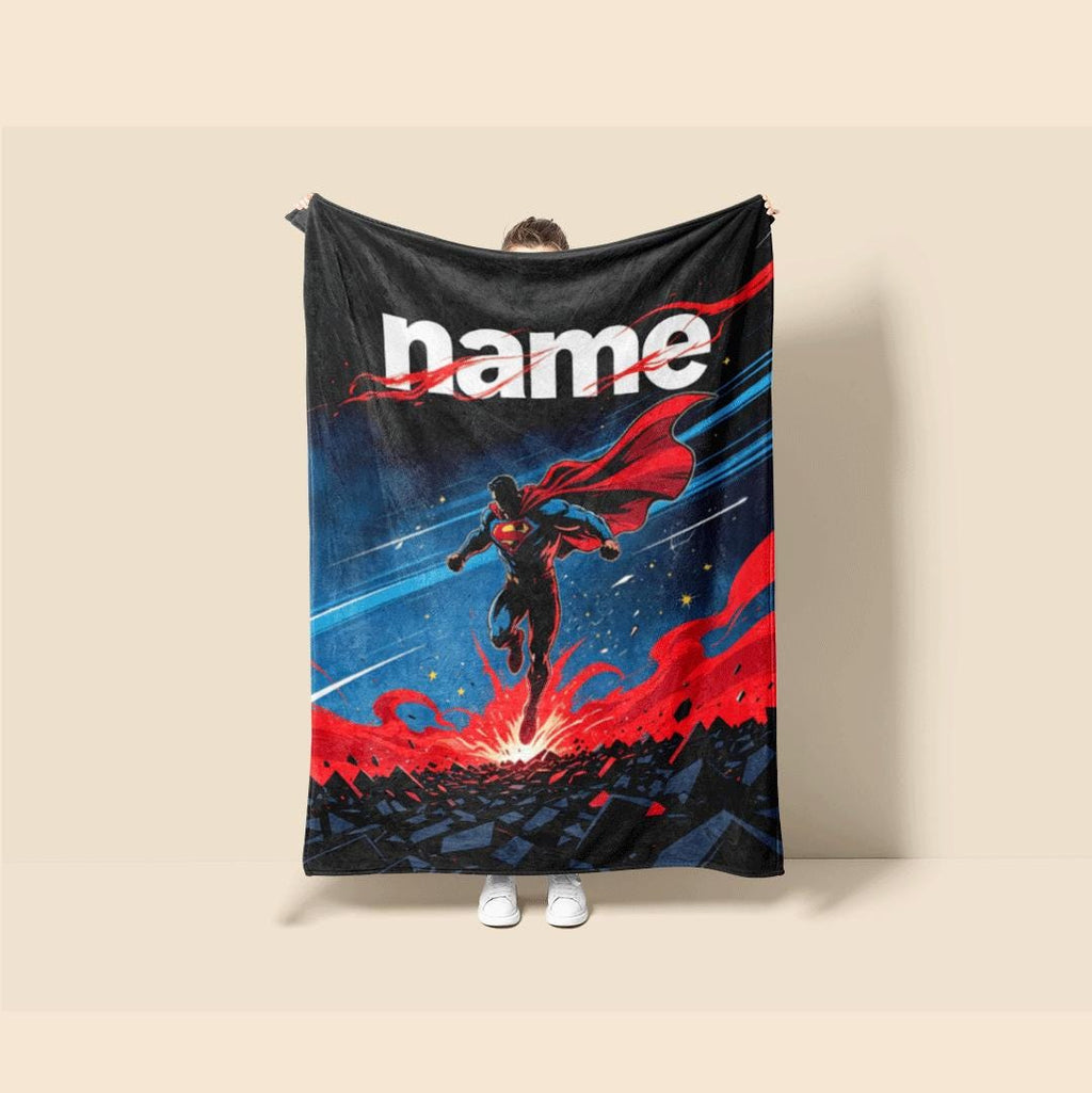 Storm Superman print single blanket cool portable blanket kid blanket Customized name sofa blankets birthday gift