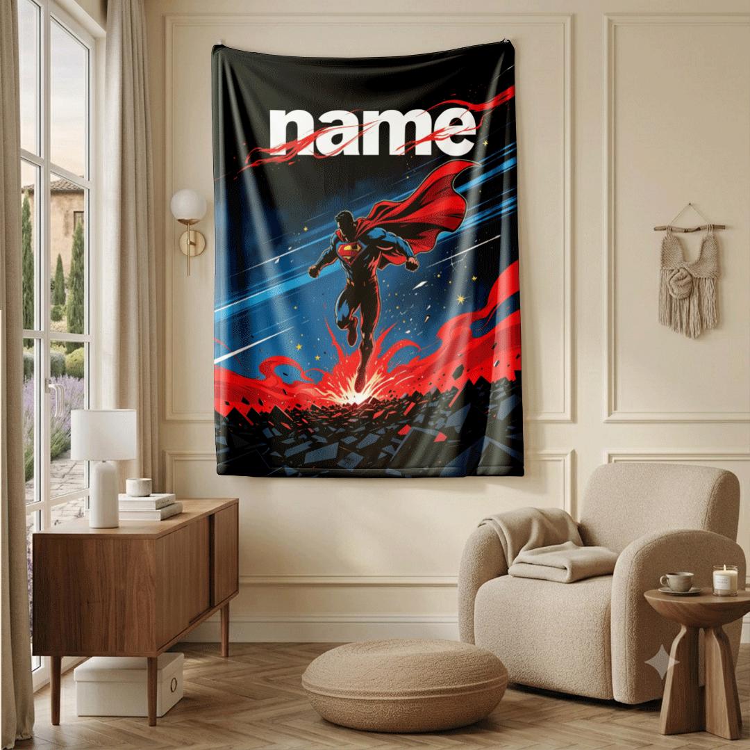 Storm Superman print single blanket cool portable blanket kid blanket Customized name sofa blankets birthday gift