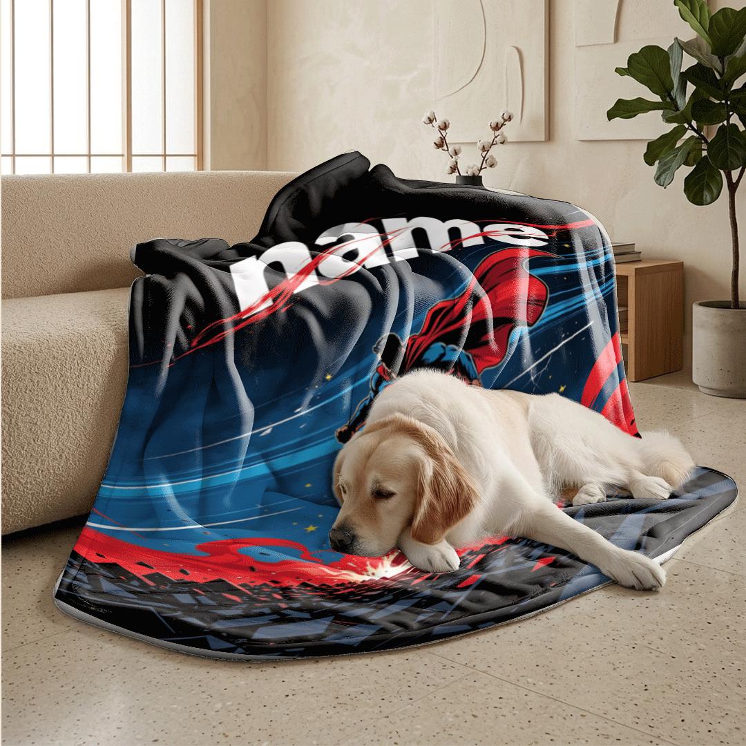 Storm Superman print single blanket cool portable blanket kid blanket Customized name sofa blankets birthday gift