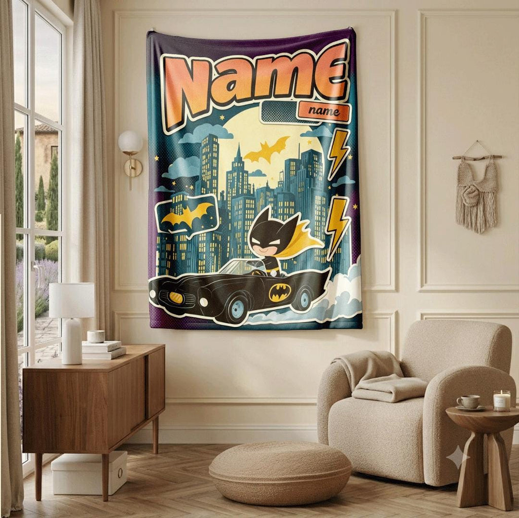 Pop batman print dorm blanket lovely sofa blanket travel blanket air conditioning blankets Customized name surprise gift household decor