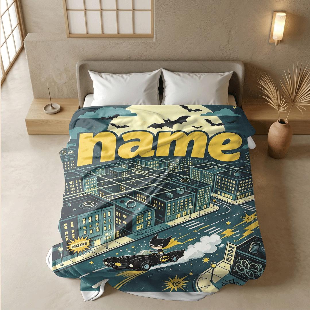 City batman print dorm blanket cool portable blanket car blanket air conditioning blankets Customized name party gift household item