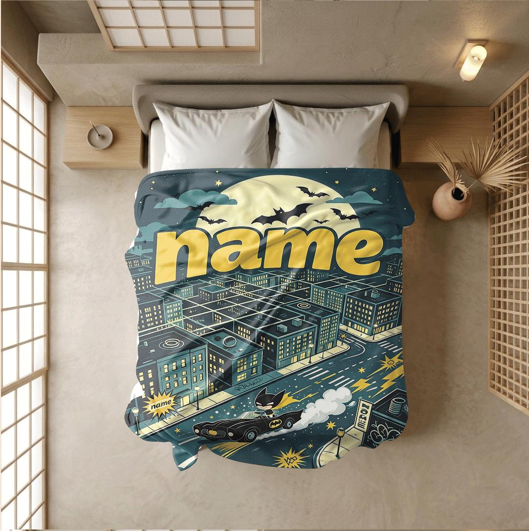 City batman print dorm blanket cool portable blanket car blanket air conditioning blankets Customized name party gift household item