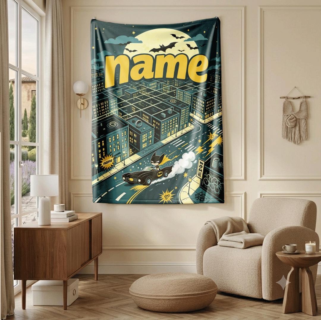 City batman print dorm blanket cool portable blanket car blanket air conditioning blankets Customized name party gift household item