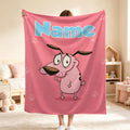 Personalized Kids Blanket, Custom Name Throw Blanket, Cute Cartoon Dog Blanket, Soft Cozy Blanket, Birthday Gift for Children, Nursery Decor