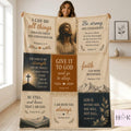 Christian Scripture Blanket, Floral Bible Verse Throw, Faith Fleece Blanket, Inspirational Religious Gift, Cozy Christian Gift For Her