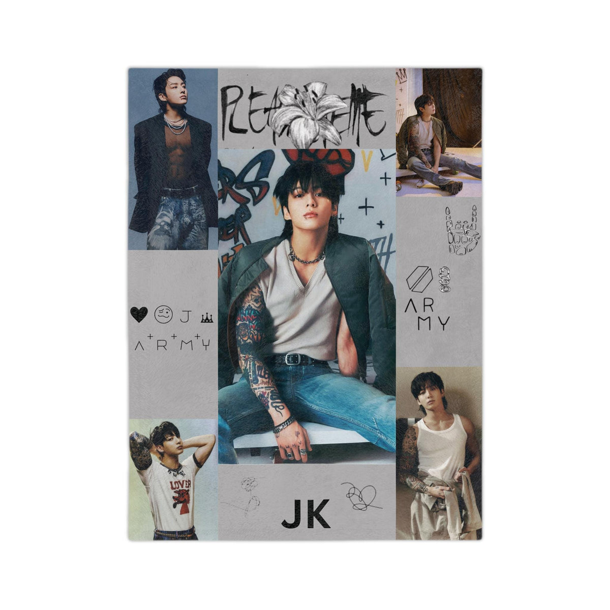 Jungkook Blanket, JK Velveteen Blanket, Golden Maknae, Kpop Blanket, Jeon Jungkook blanket, Army gift, gift for friend, Christmas gift.