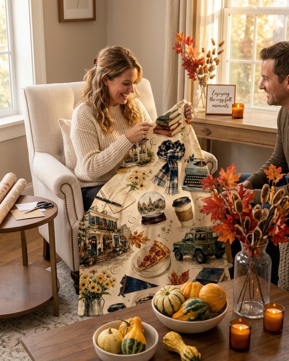 Gilmore Girls Fan Blanket, Stars Hollow Vintage Throw, Coffee Books Flannel, Cozy Autumn Decor, Gift for TV Show Lover
