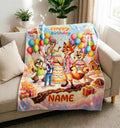 Zootopia Candy Birthday Custom Blanket Soft Throw, Fairytale Cartoon Plush Throw, Dreamy Personalized Surprise Gift For Child's Special Day