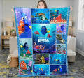 Custom Name Finding Nemoo Fleece Blanket, Disneyland Nemmo And Dorry Birthday Blanket, Under the Sea Christmas Gift, Ocean Nursery Blanket