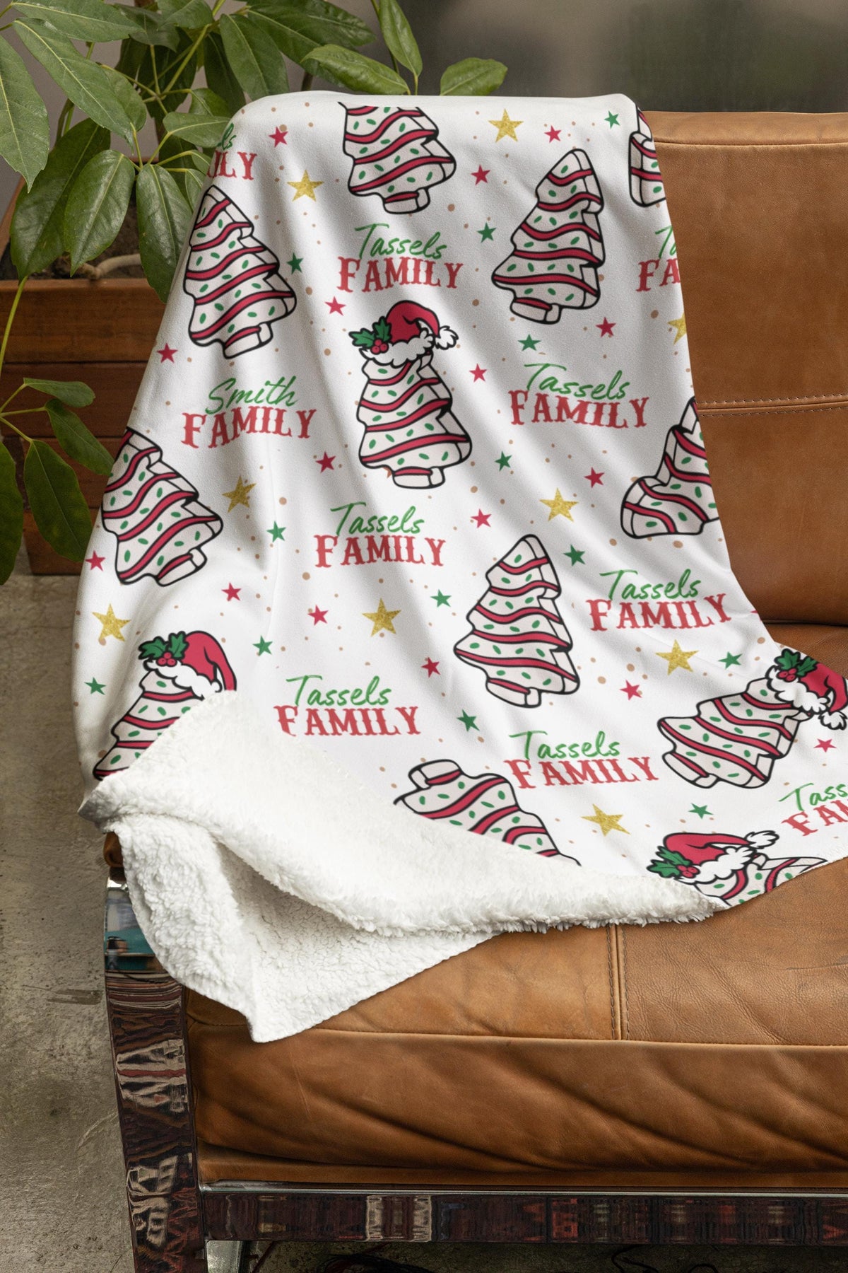 Personalized Christmas Blanket Family, Christmas Gift, Family Name Blanket for Xmas, Christmas Woven Blanket, Xmas Decoration Family Gift