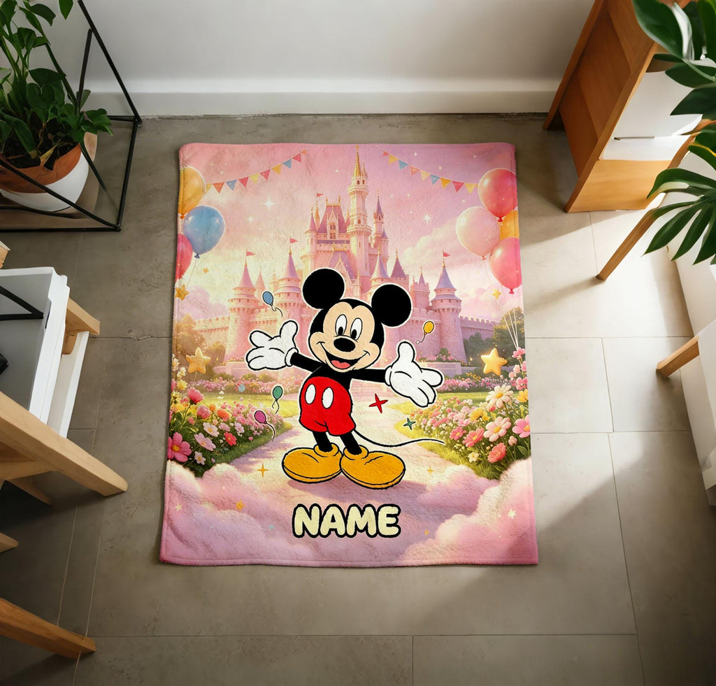 Mickey Mouse Home Flannel Blanket, Versatile Indoor Textile, Unique Gift for Various Holiday Celebrations