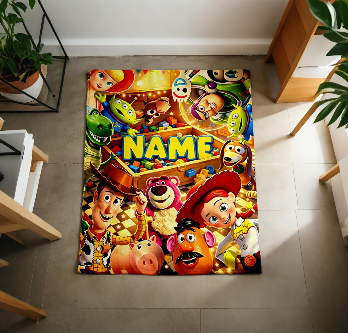 Personalized Toy Story Fleece Blanket – Custom Name Kids Throw (Birthday Gift)