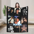 Michael Jackson Personalized Flannel Blanket, Custom Name King of Pop Throw, Soft Cozy MJ Fan Gift, Music Lover Bedroom Decor