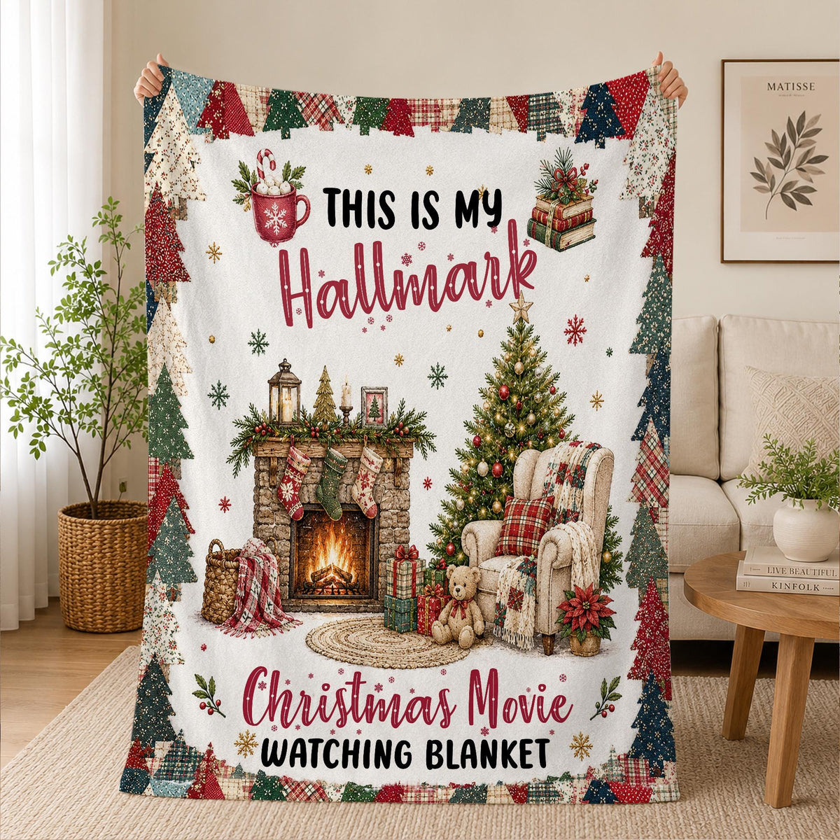 Personalized This Is My Christmas Movies Watching Blanket, Movie Night Gifts Throw Blanket. Gift for Adult Women Men Movie Lover.