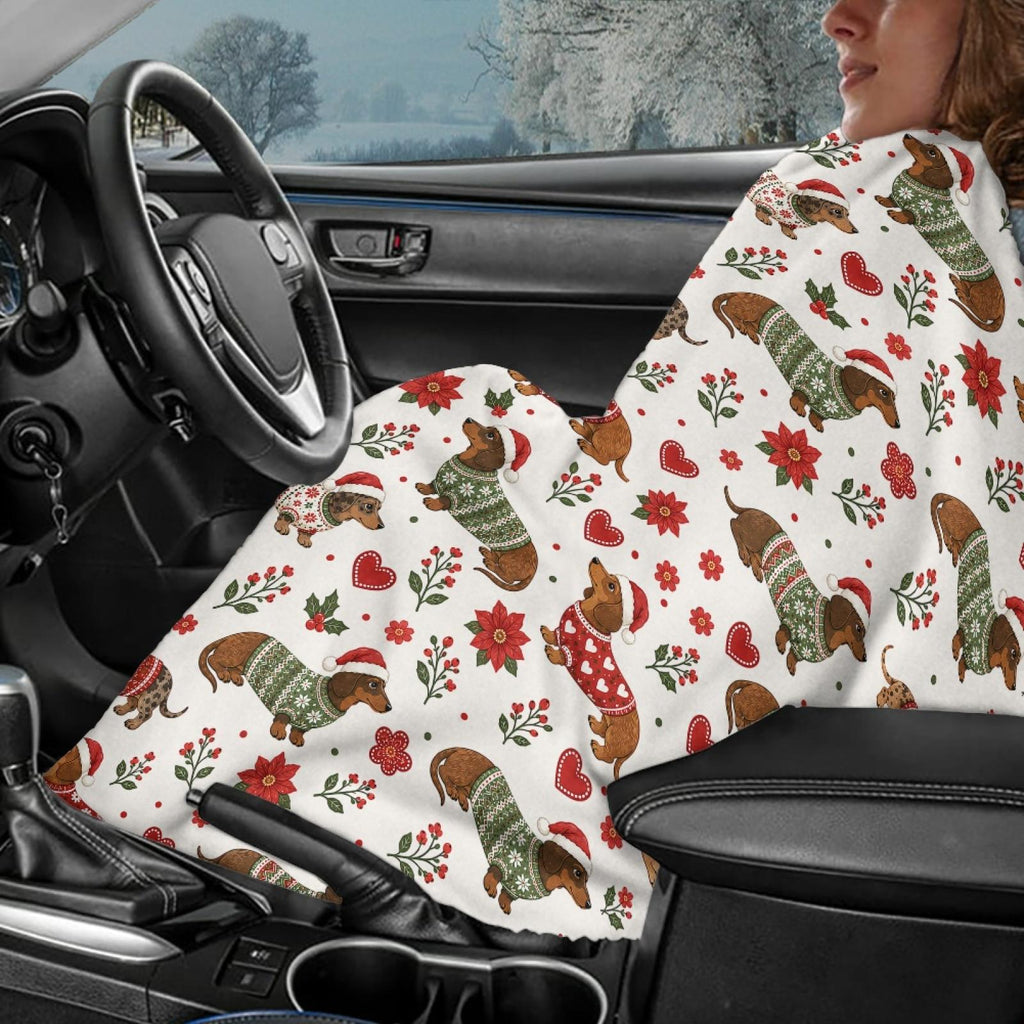 Christmas Dachshund Blanket, Cute Wiener Dog Holiday Throw, Soft Fleece Xmas Blanket, Cozy Christmas Gift for Dog Lover