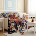 Personalized Mickey & Friends Stitch Halloween Party Blanket, Custom Name Disney Spooky Ghost Castle Blanket, Trick or Treat Halloween Gift