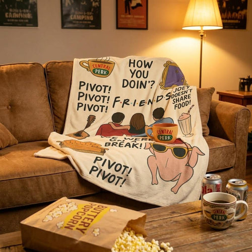 90s Sitcom Blanket, Retro TV Show Throw, Funny Quote Flannel, Cozy Nostalgia Decor, Gift for Fans