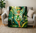 Custom Name Fairy Tinker Bell Blanket Soft Throw, Magical Keepsake Present for Kids