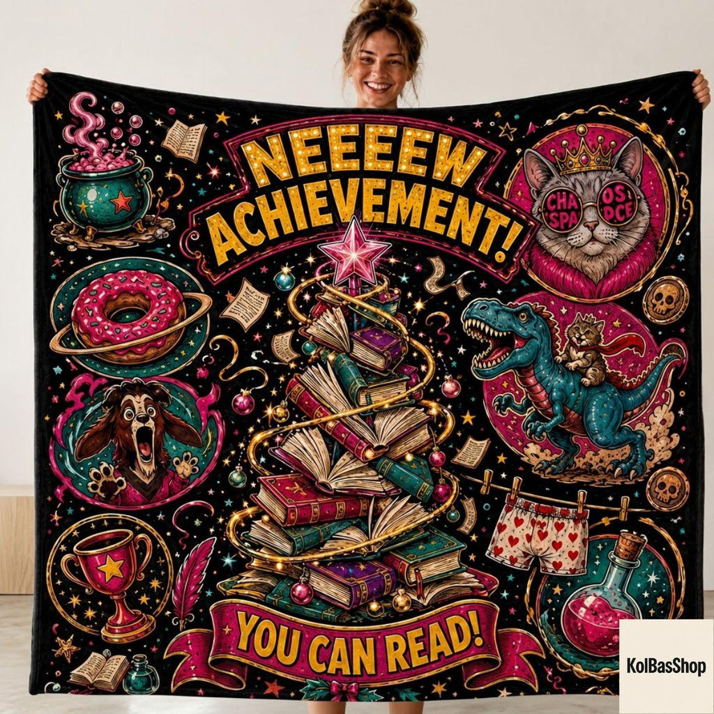 Custom Dungeon Crawler Carl Blanket, Princess Donut Blanket, Mongo Is Appalled, New Achievement LitRPG Gift, Personalized Reader Blanket