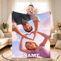 Personalized Princess Couple Flannel Blanket, Custom Name Cozy Throw, Soft Anti-Pill Blanket, Kids Bed Sofa Travel Gift