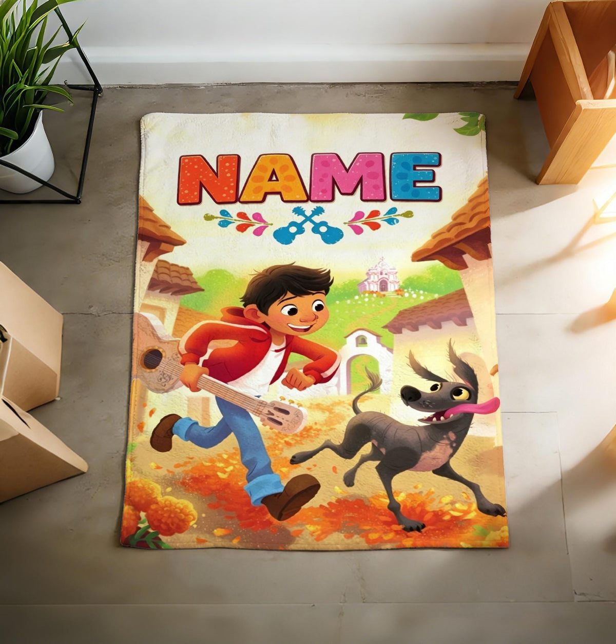Personalized Coco Movie Blanket Soft Throw Vibrant Art Bedroom Present