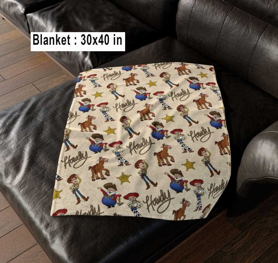 Toy Story Howdy Fleece Blanket, Toy Story Nursery Decor, Gift for Baby, Woody Jessie Cowboy Disneyland Blanket, Baby Shower Present