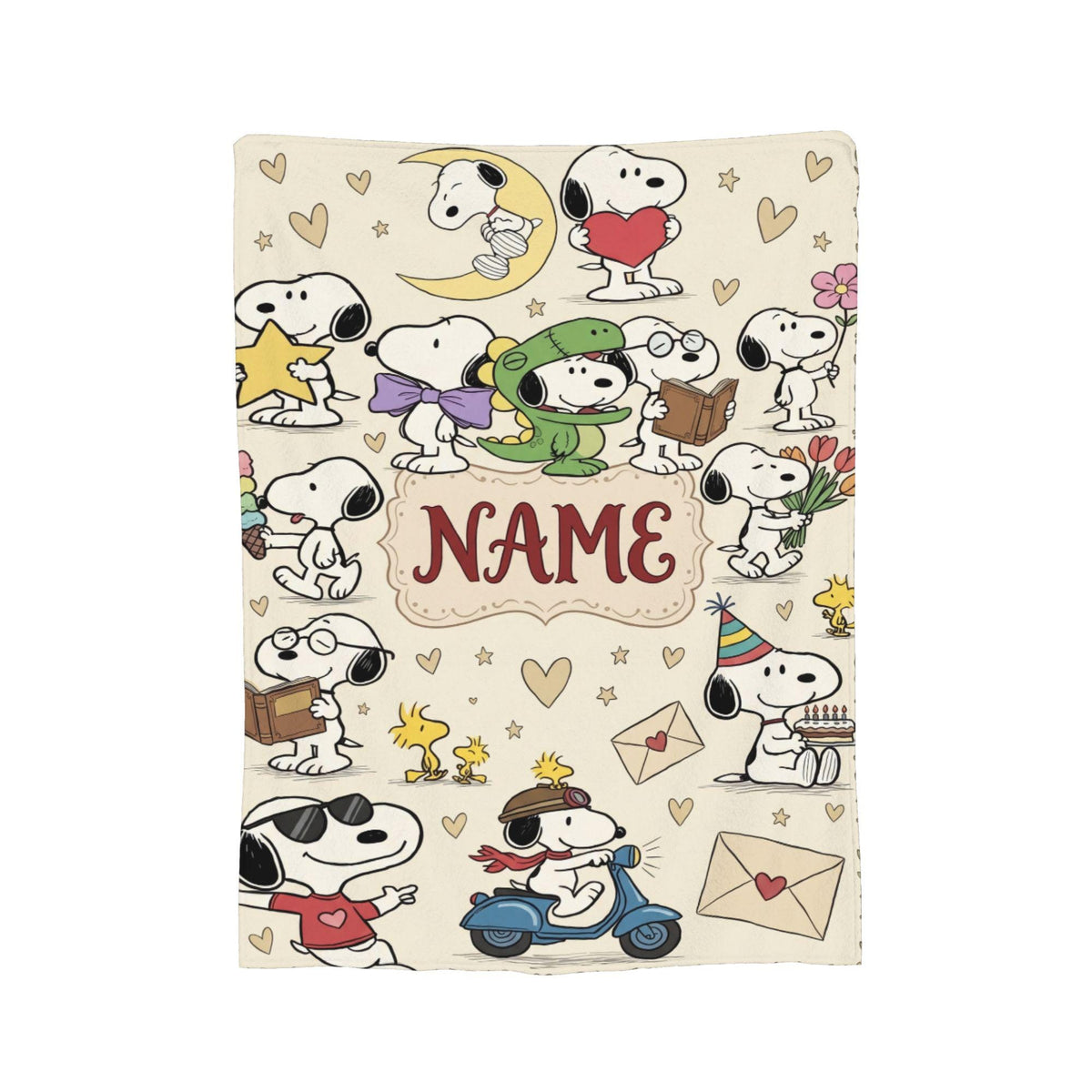 Personalized Classic Cartoon Dog Flannel Blanket, Custom Smiling Hound Throw, Minimalist Retro Bedding, Cheerful Nursery Gift for Kids Boys