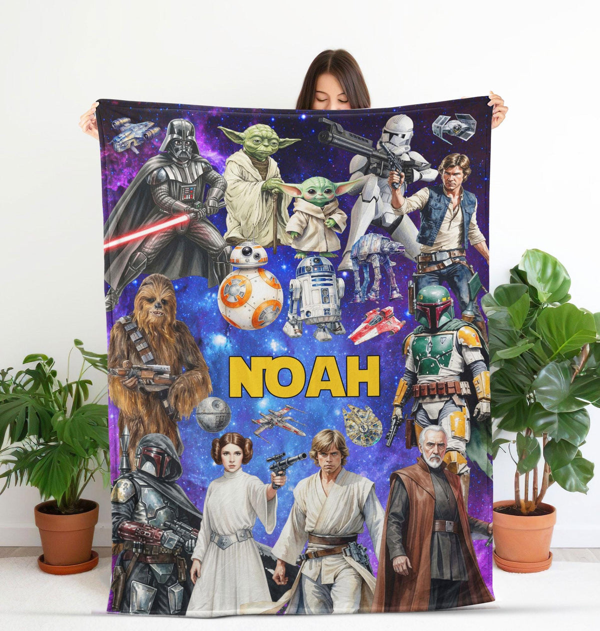 Personalized Disney Star Wars Blanket, Star Wars Blanket Soft Throw, Star Wars Birthday Gift, Darth Vader Skywalker Leia, Bedding Decor