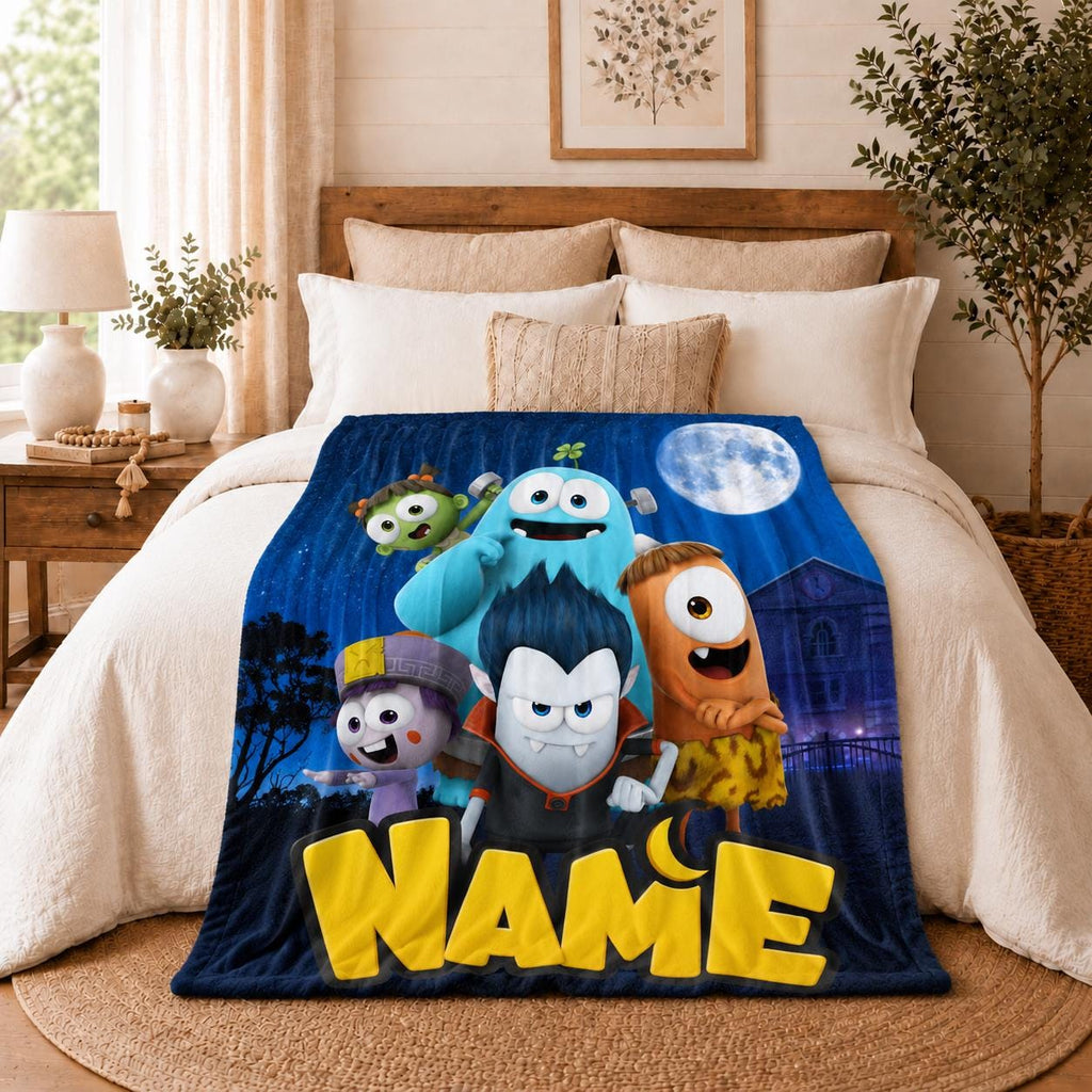 Children Fun Monster Friends Blanket Soft Throw, Personalized Multi‑Layout Party Printed Throw