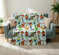 Personalized Toy Story Blanket Soft Throw, Sky Cloud Pattern, Gift For Little Animation Lovers