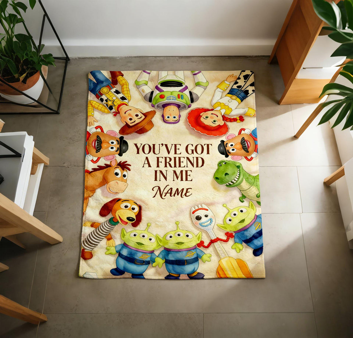 Custom Name Toy Story Quote Blanket Soft Throw, Woody Buzz Jessie Alien Throw Blanket, Birthday Gift For Children