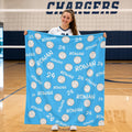 Personalized Volleyball Blanket,Custom Name/Number Team Gift,Volleyball Flannel Throw,Senior Volleyball Team,Game Day Team Rally,Sport Mom