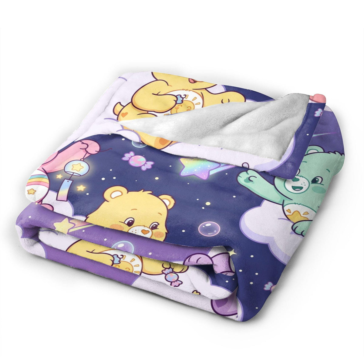 Custom Care Bears Shooting Star Night Blanket, Sweet Purple Cloud Sleep Throw