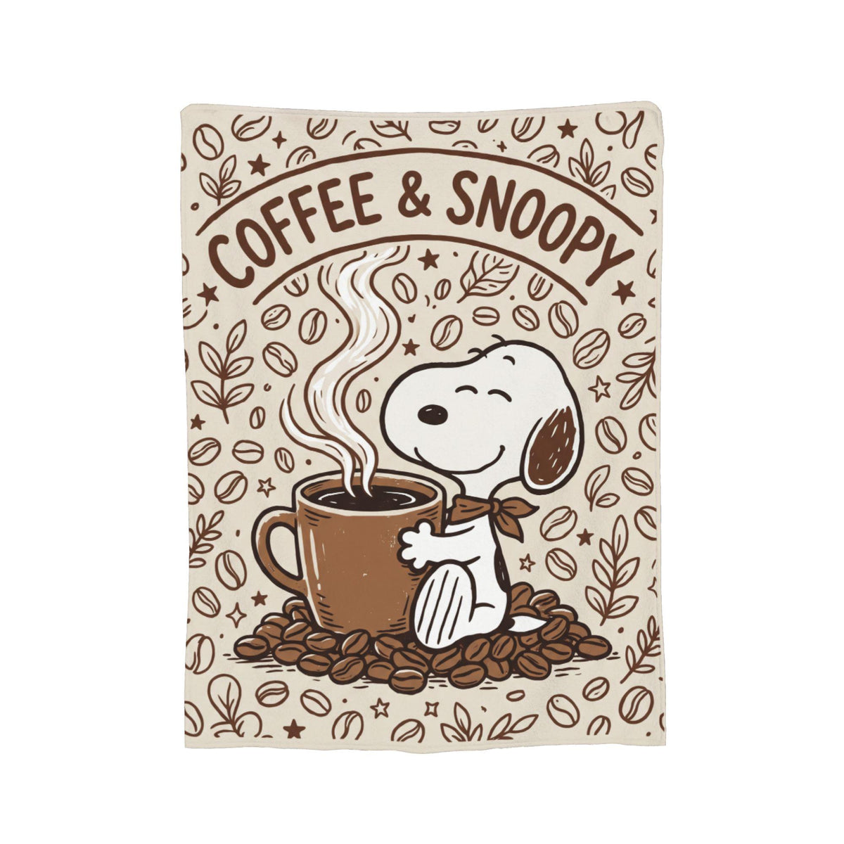 Personalized Coffee Lover Hound Flannel Blanket, Custom Morning Brew Dog Throw, Warm Cafe Comic Bedding, Cozy Barista Gift for Best Friend