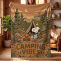Personalized Camp Scout Beagle Flannel Blanket, Custom Camping Hound Throw, Campfire Tent Bedding, Outdoor Adventure Gift for Hikers