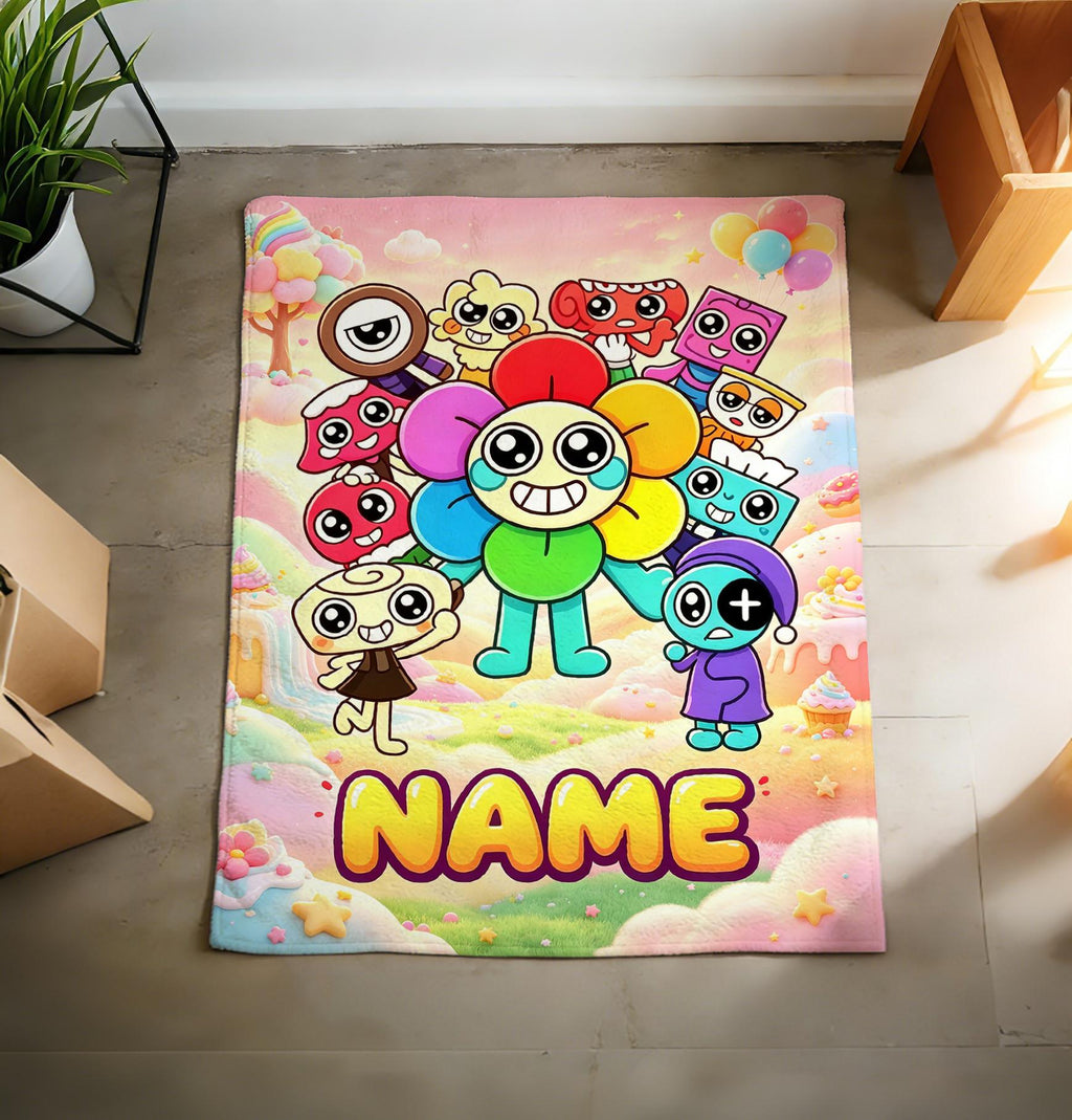 Custom Name Dandy's World Blanket Soft Throw, Character Kids Present