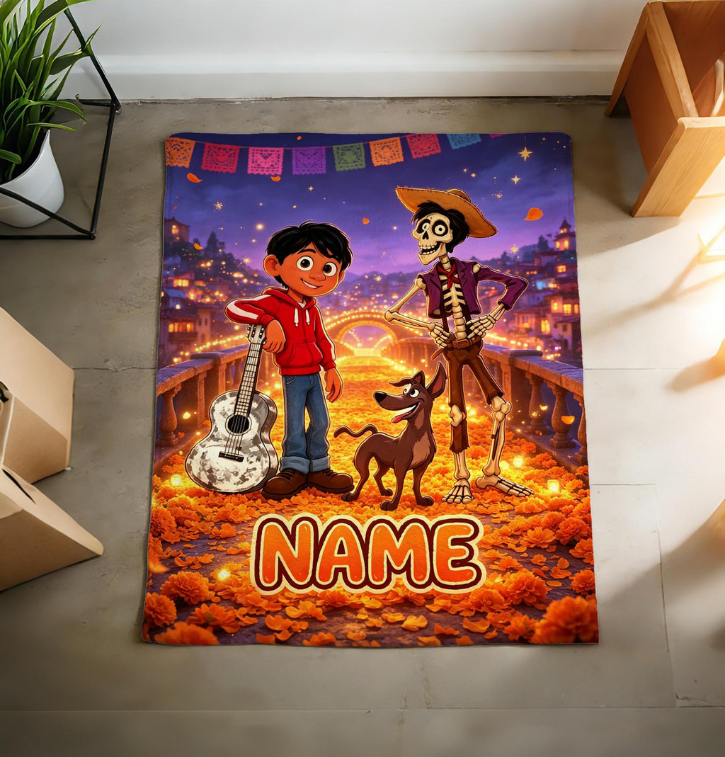 Custom Name Coco Blanket Soft Throw, Miguel Hector Kids Keepsake Gift