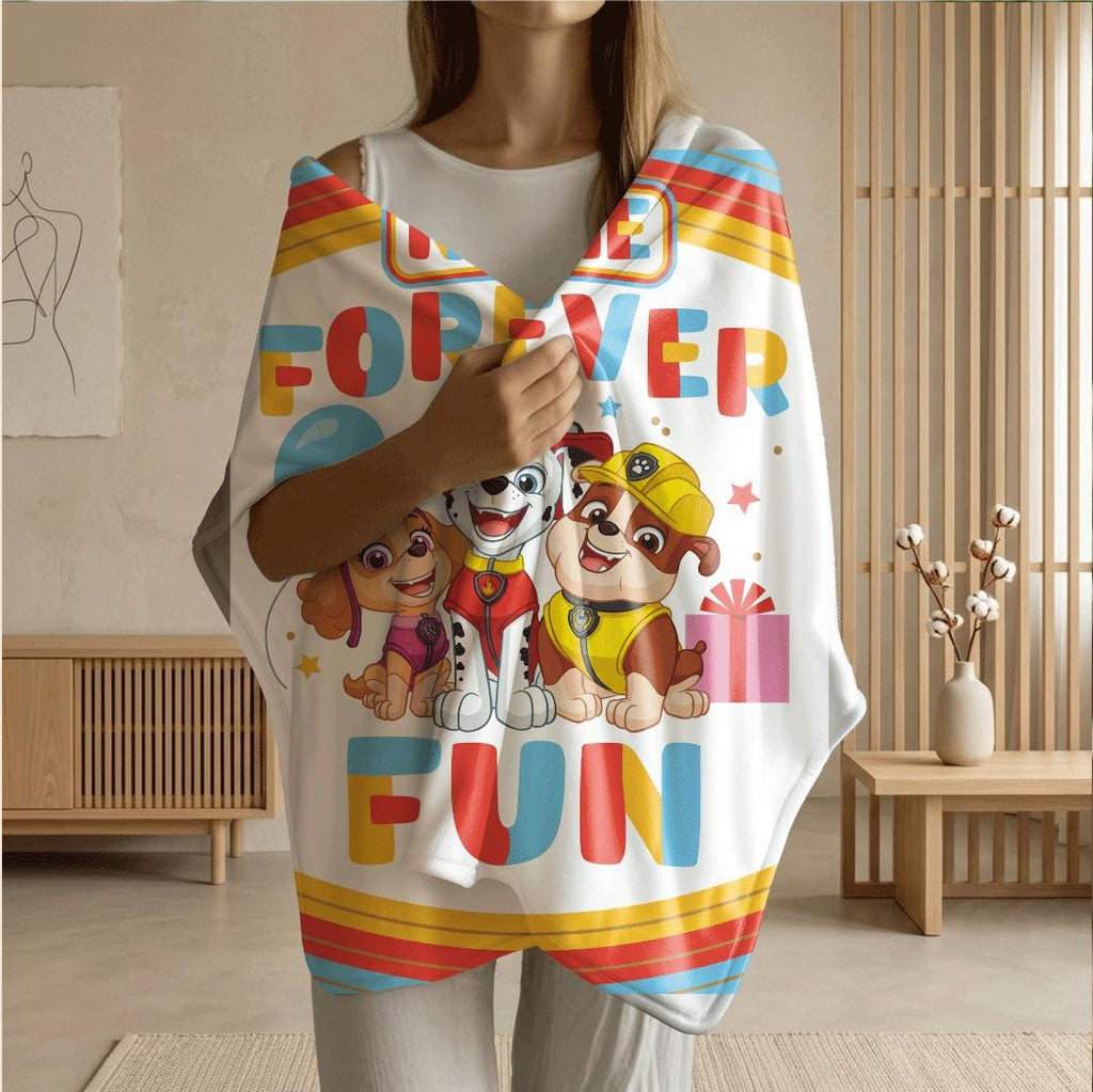 PAW Patrol Forever Fun Blanket, Rainbow Party Throw, Cute Pup Squad Bedding, Kids Gift